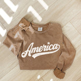 AMERICA Mineral Washed Long Sleeve Graphic