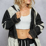 Black & Gray Stressed Seam Zip-Up
