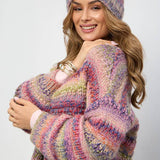 Multicolored Crop Knit Cardi