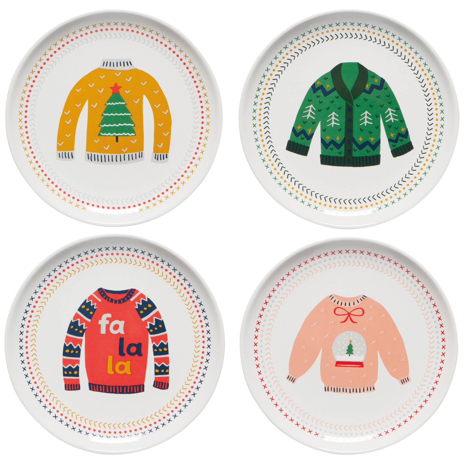 Ugly Christmas Sweater Appetizer Plates
