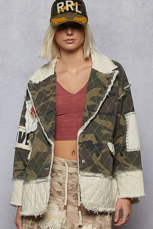 Camo Heart Detail Jacket