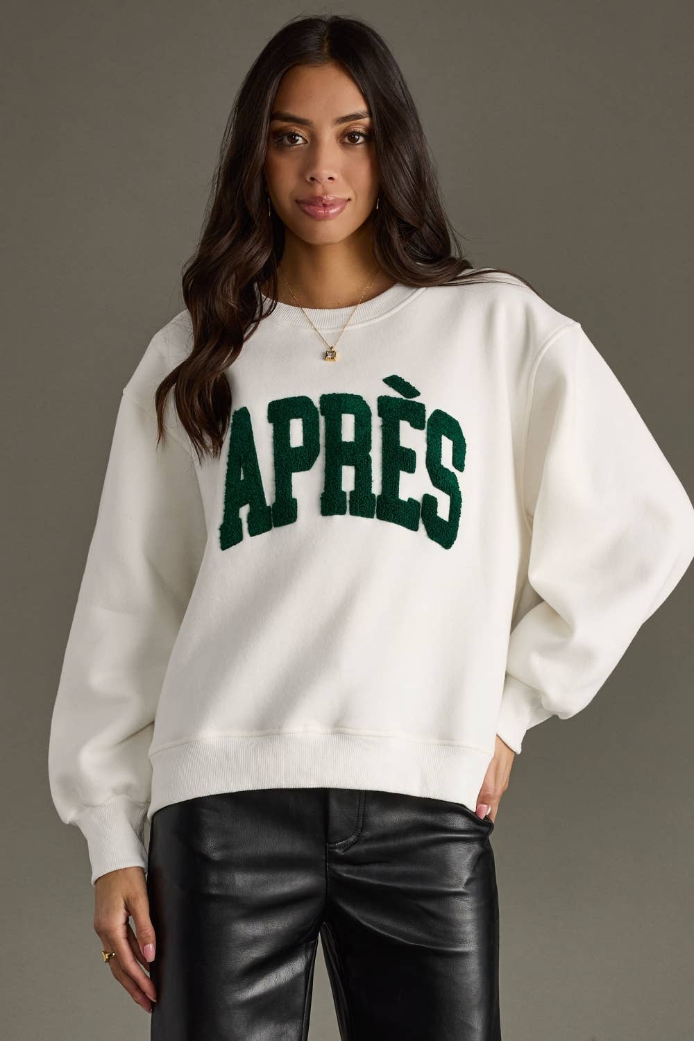 White "Apres" Sweatshirt