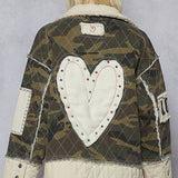 Camo Heart Detail Jacket
