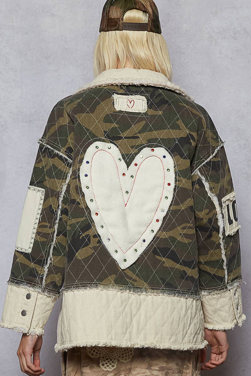 Camo Heart Detail Jacket