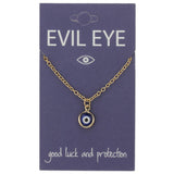 Calming Blue Eye Charm Gold Necklace