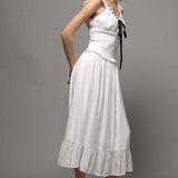 Smocked Ruffle Dotted Dress