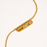 Yveline 18K Gold Non-Tarnish Bar Pendant Necklace