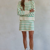 Striped Green & White Sweater