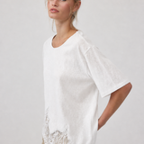 Slub Knit Lace Hem Tee - RTK1154