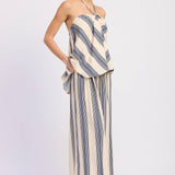 STRIPED WIDE LEG PANTS