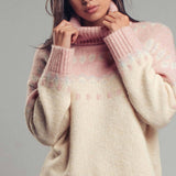 Relaxed Fit Fair Isle Turtleneck Sweater