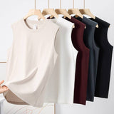 Essential basic plain cotton workout muscle tank top