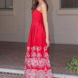 Scalloped Eyelet Embroidered Midi Dress