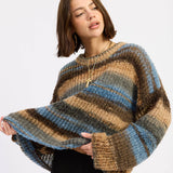 OVERSIZED KNIT STRIPED SWEATER
