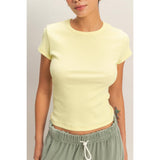 Basic Ribbed Short Sleeve Top