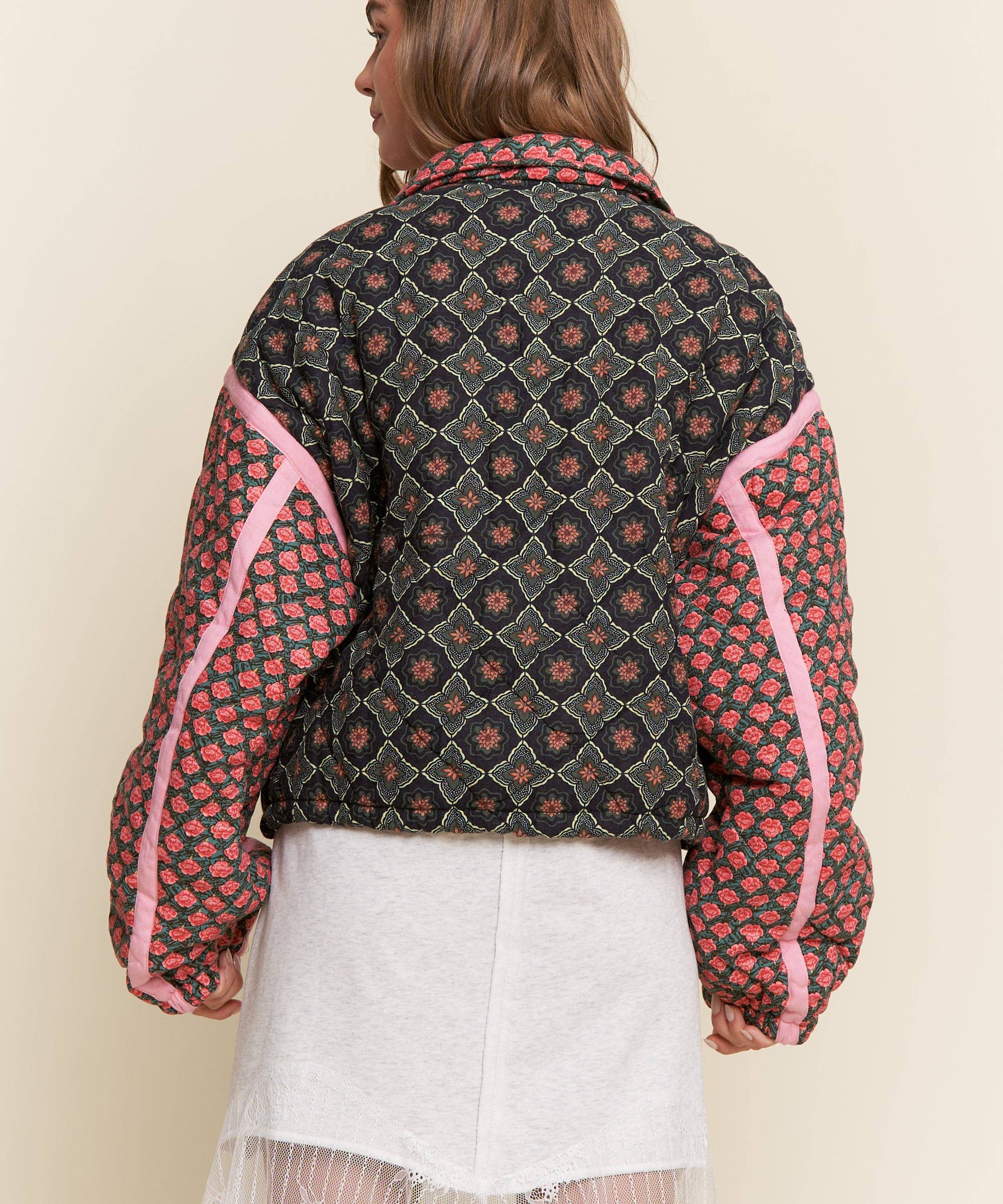 Rose Patterned Padded Jacket