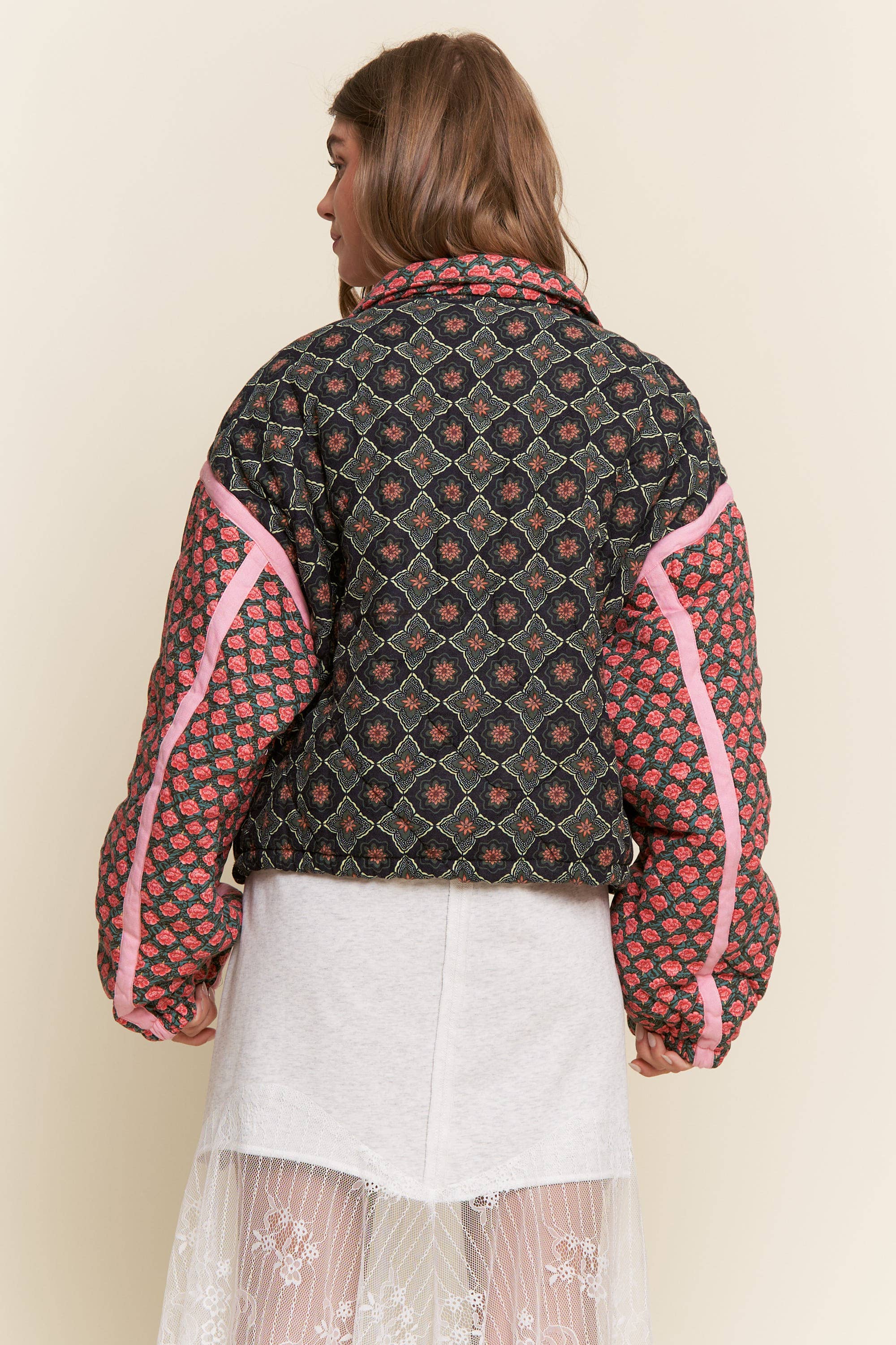 Rose Patterned Padded Jacket