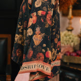 Heart of Gold Pixie Duster Crop Kimono w/ Sacred Heart