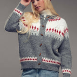 Nordic Wool Blend Toggle Buttons Cardigan