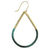 Green & Gold Patina Teardrop Earring
