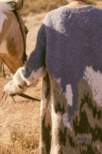 Mountain Jacquard-Knit Open-Front Cardigan