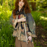 "The Messenger" Fleece Cottage Cardigan Jacket w/ Joan of Arc