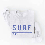 "SURF" & Surfboard Graphic Sweatshirt
