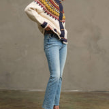 Nordic Pattern Toggle Knit Cardigan - RSW1093