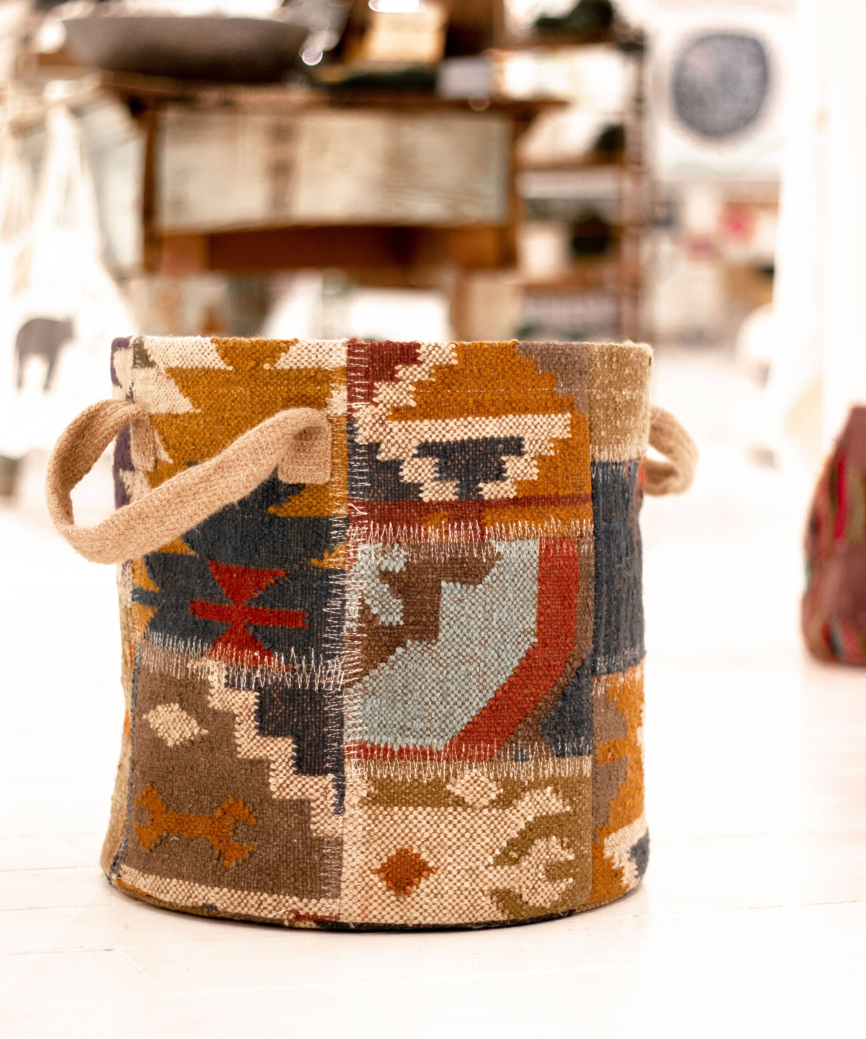 Woven Kilim Basket