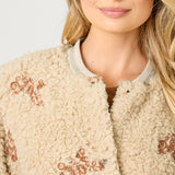 Embroidery Teddy Fur Jacket