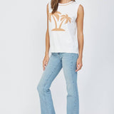 PALM TREE INTARSIA KNIT SWEATER TANK FW10350