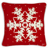 Snowflake Red Throw Decorative Pillow