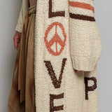 love & peace cardigan