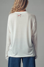 Whimsical Dog Graphic Long Sleeve Top