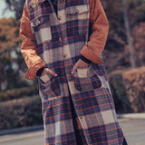 Plaid Patchwork Longline Coat