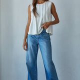 L9117 | Knit Rayon Spandex Jersey Round Neck Sleeveless Top