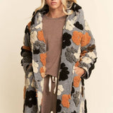 Chunky Embroidered Flower Coat