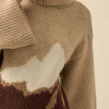 Mountains Fuzzy Jacquard-Knit Turtleneck Sweater
