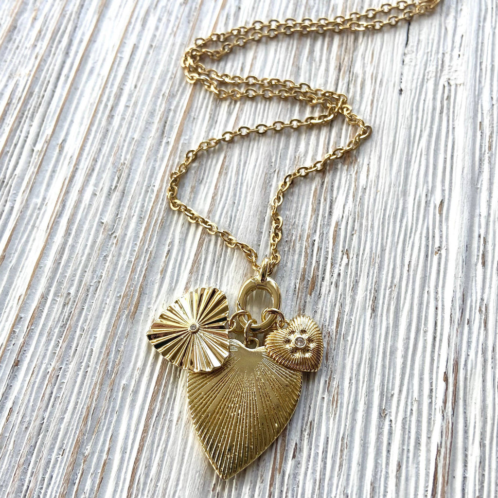 Removable Triple Heart Charm Necklace