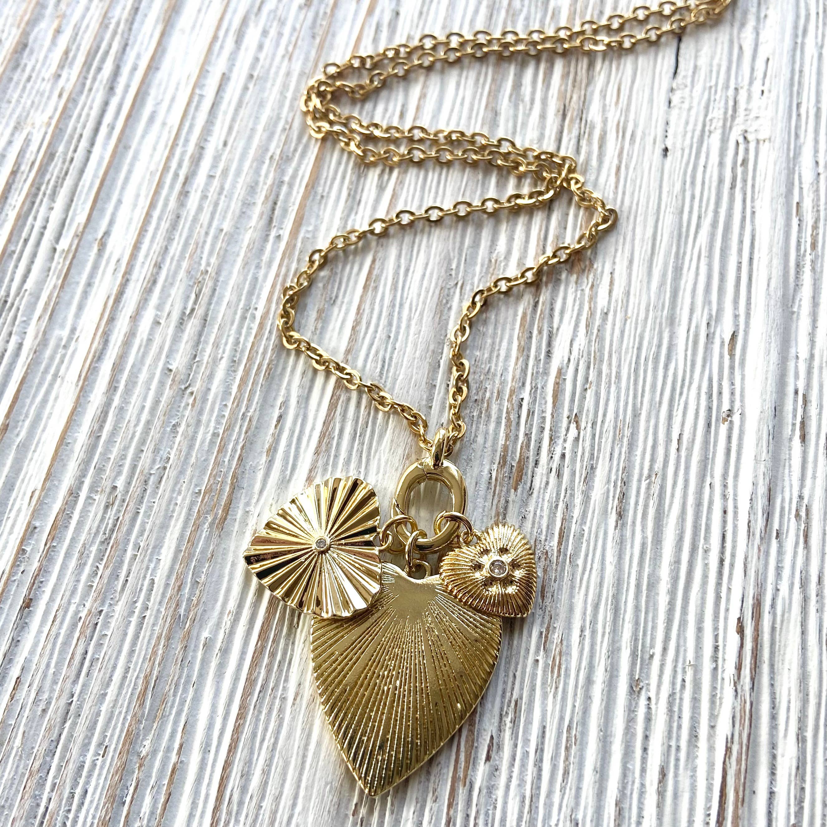 Removable Triple Heart Charm Necklace