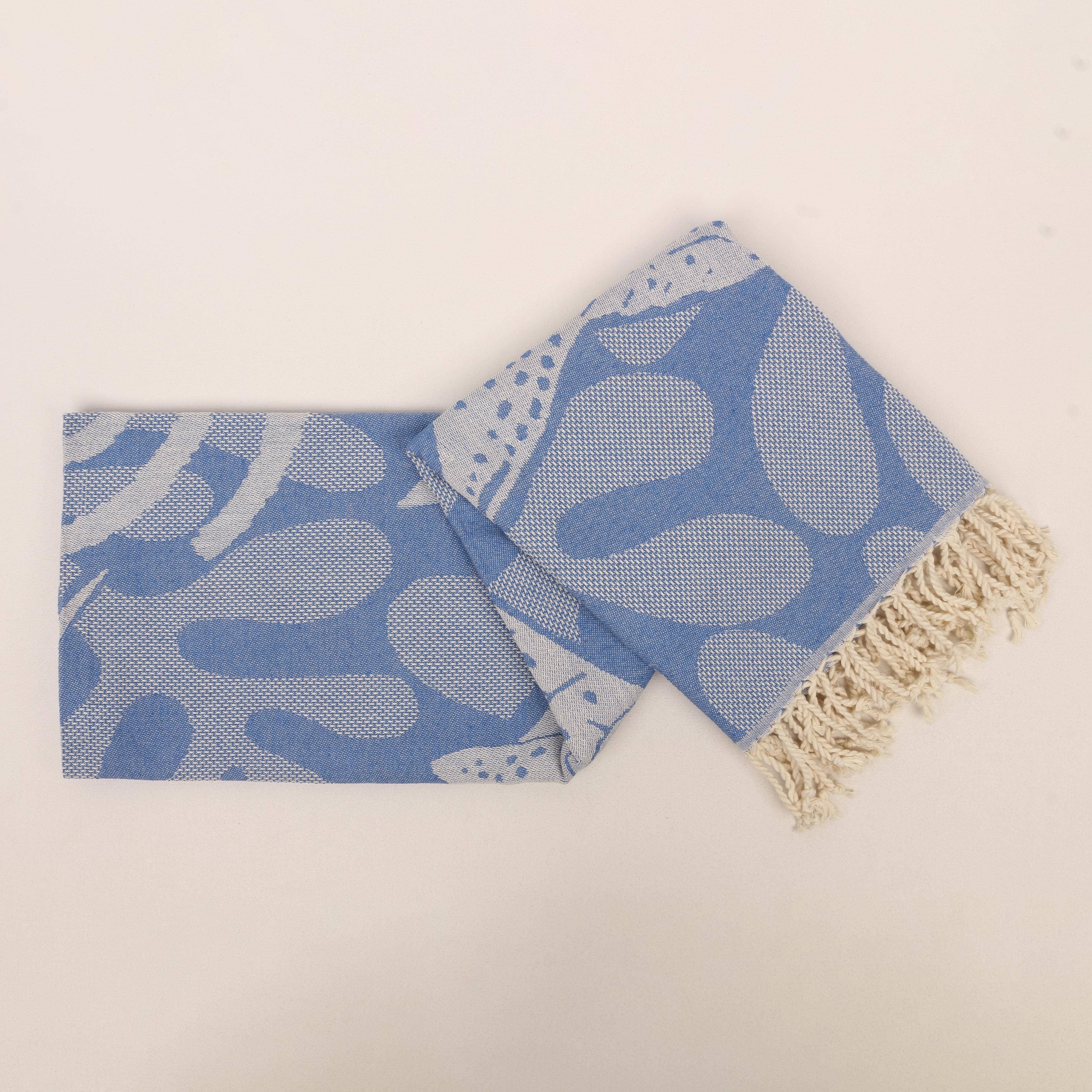 Turkish Cotton Towel with Whale Motif – Spa, Bath or Travel
