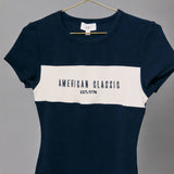 "AMERICAN CLASSIC" ROUND NECK CONTRAST DETAIL BABY TEE