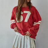 Red '67' Terry Crew Neck