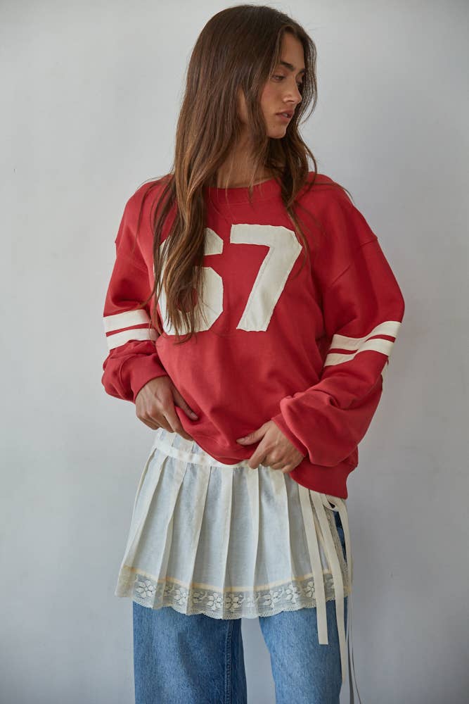 Red '67' Terry Crew Neck