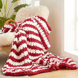 AH Handmade Chunky Knit Cable Knitted Crochet Blanket