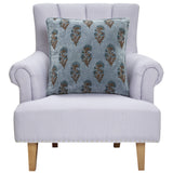Block Print Vel Mughal Flower Pillow