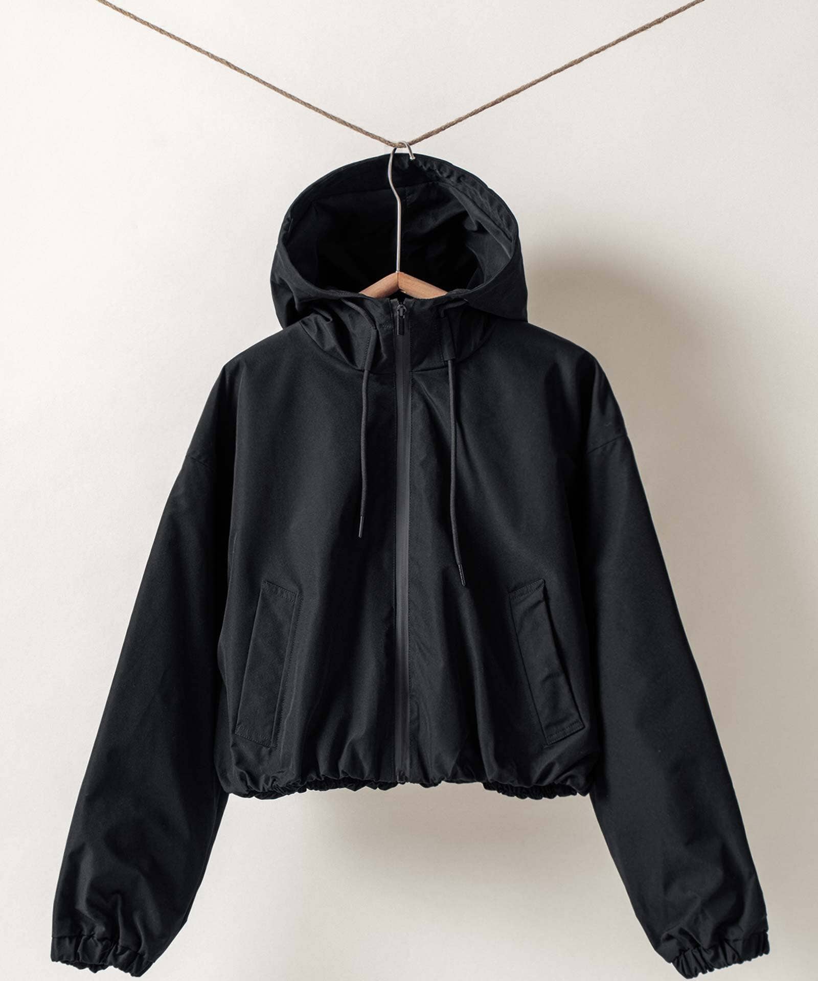 Matte Drawstring Hooded Everyday Jacket