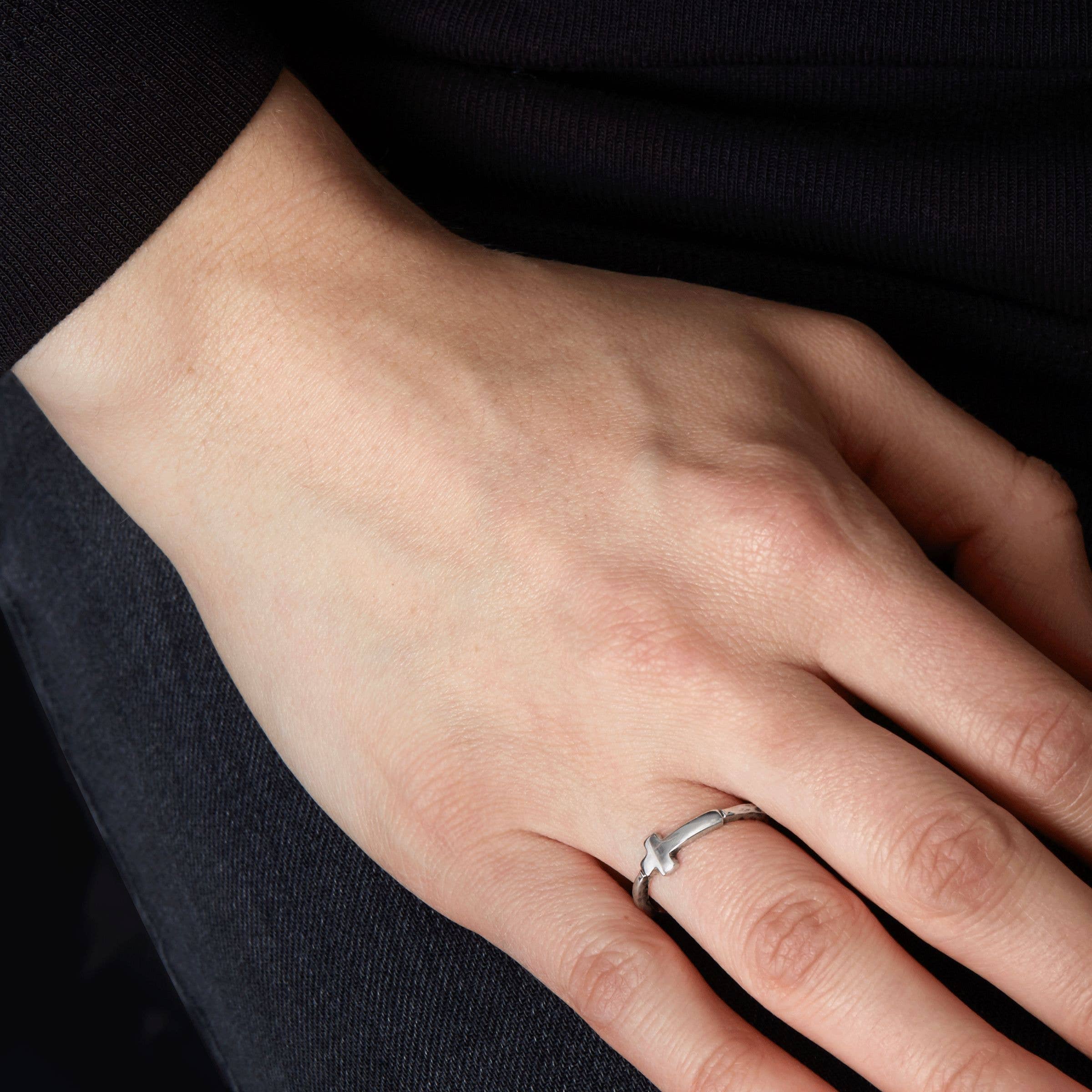 Silpada 'Simplex Cross' Textured Ring