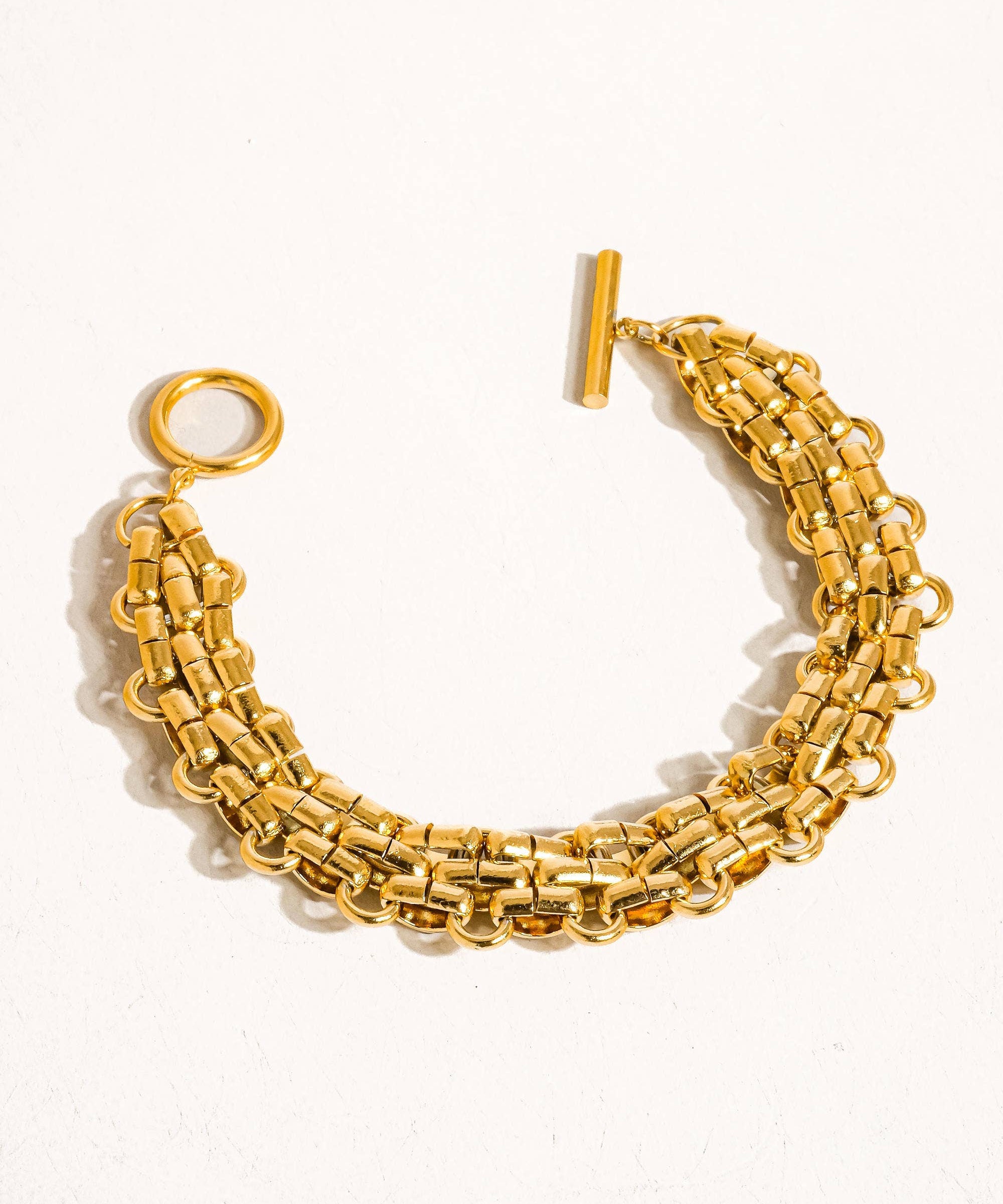 Donni 18K Gold Non-Tarnish Bold Weave Bracelet