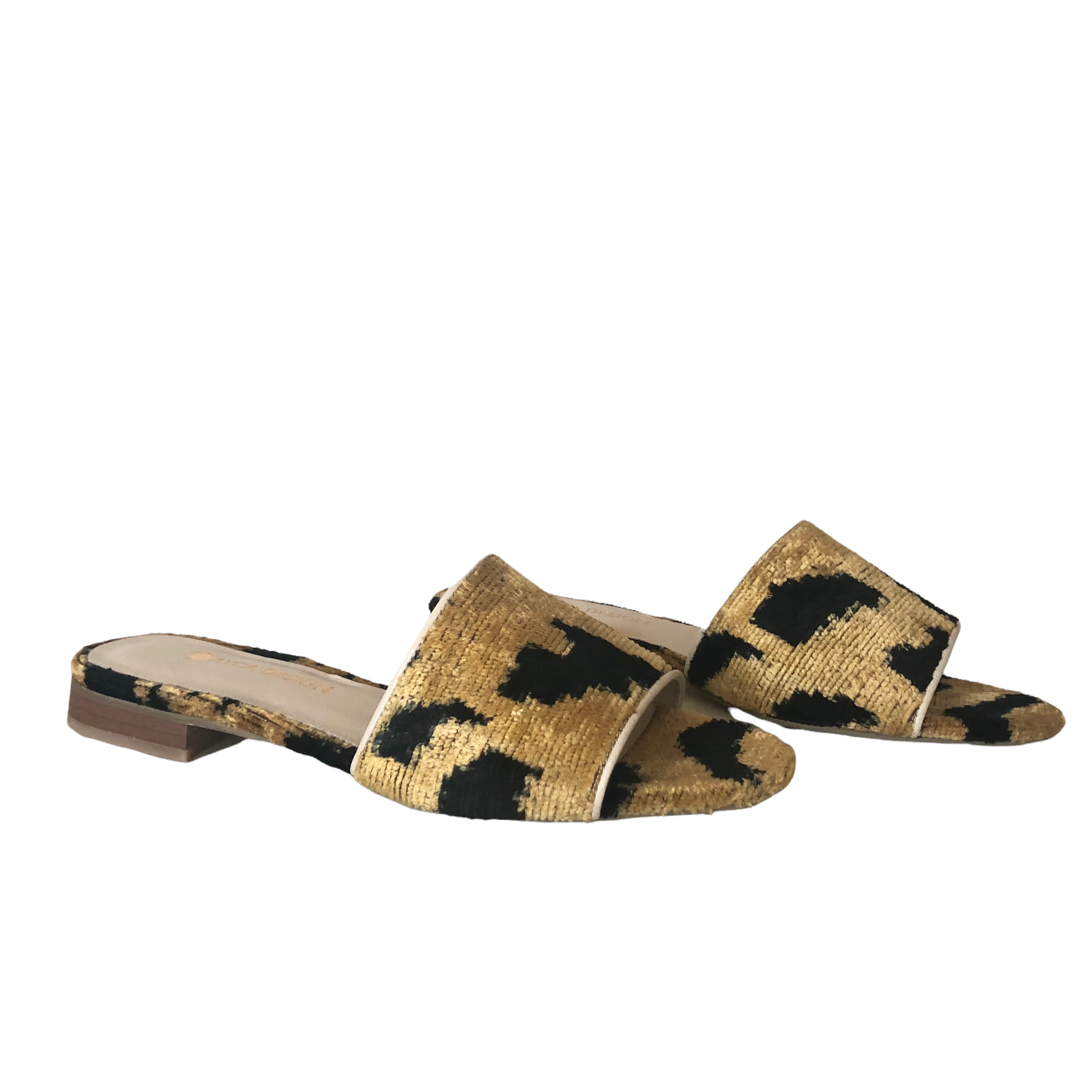Silk Velvet Ikat Open Toe Slide